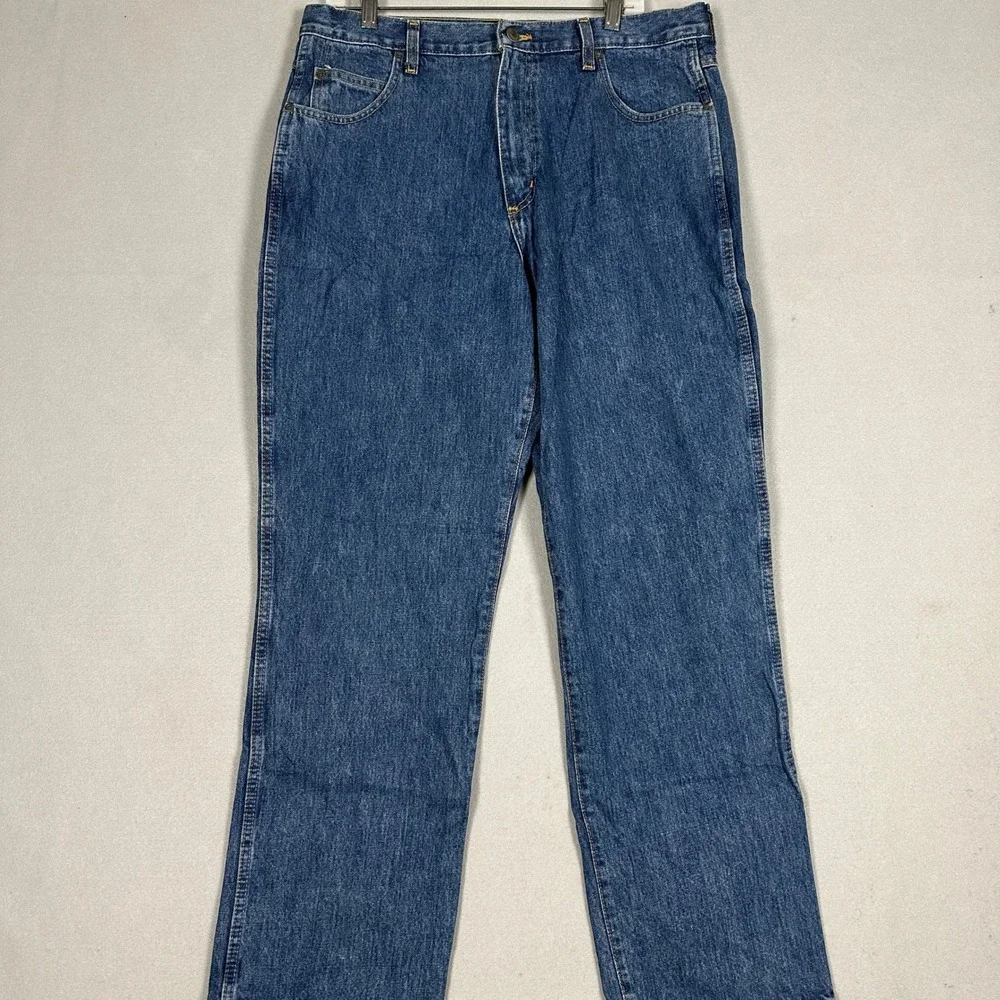 NEW Redhead Jeans Mens 35X30 Relaxed Fit Blue Denim Jeans 5 Pockets Workwear